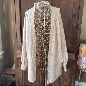 Women's Tan Marled Open Front Cardigan-Sz. M/L-NWT